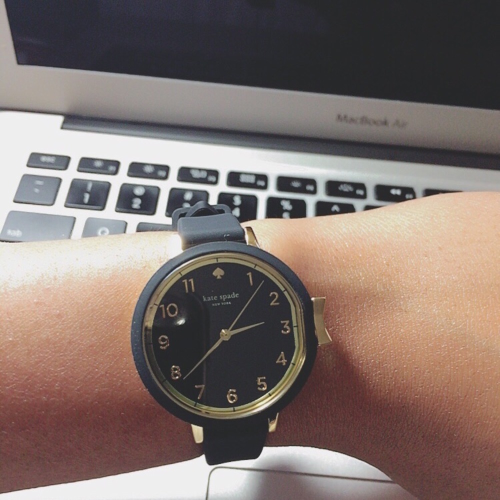Women's Park Row Black Silicone Strap Watch